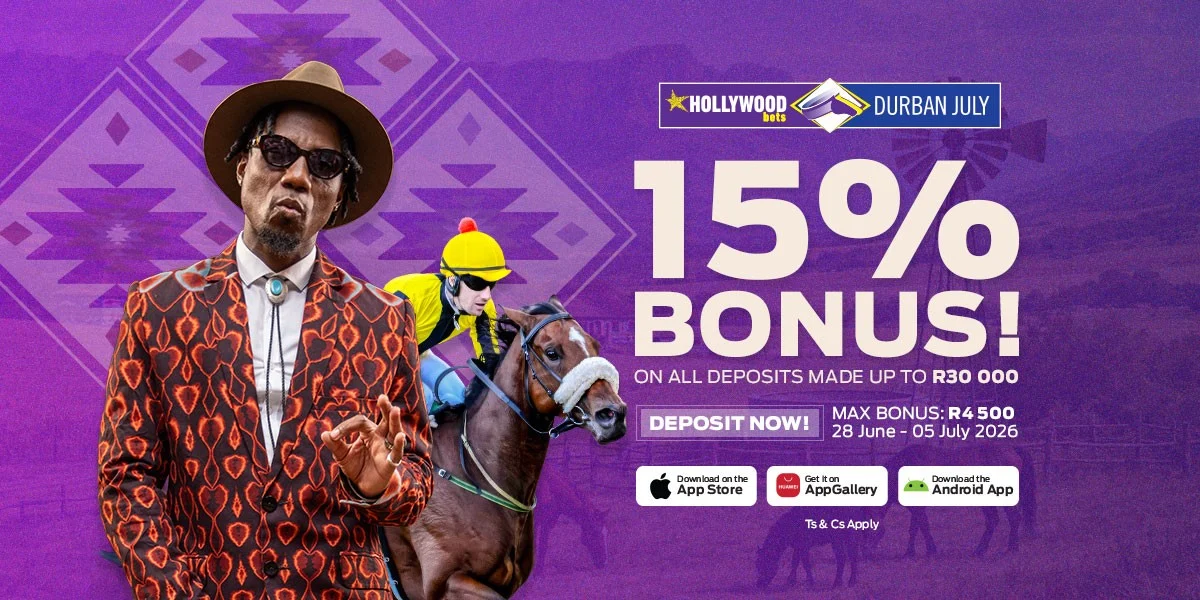 Saddle Up: Claim Your 15% Hollywoodbets Durban July Deposit Bonus!